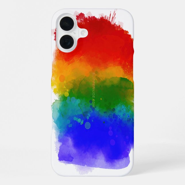 SlipperyJoe's modern pride splatter energy and col iPhone Case (Back)