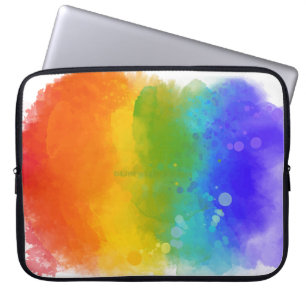 SlipperyJoe's modern pride splatter energy and col Laptop Sleeve