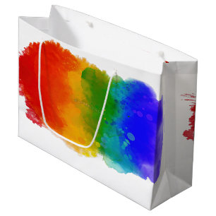 SlipperyJoe's modern pride splatter energy and col Large Gift Bag