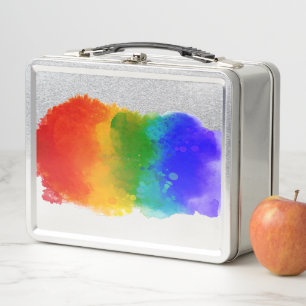 SlipperyJoe's modern pride splatter energy and col Metal Lunch Box