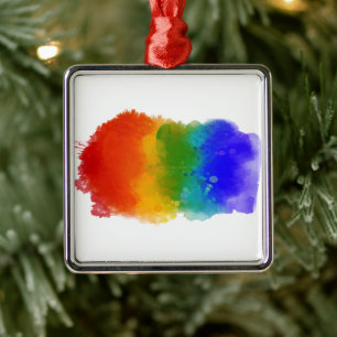 SlipperyJoe's modern pride splatter energy and col Metal Ornament