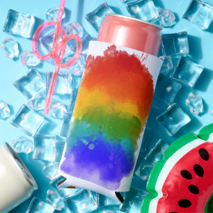 SlipperyJoe's modern pride splatter energy and col Seltzer Can Cooler