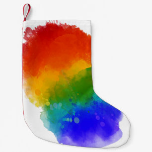 SlipperyJoe's modern pride splatter energy and col Small Christmas Stocking