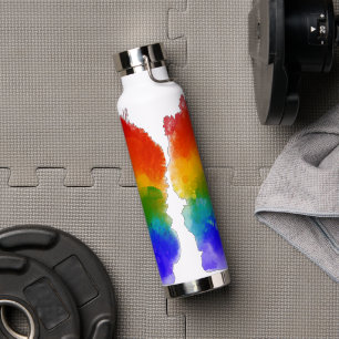 SlipperyJoe's modern pride splatter energy and col Water Bottle