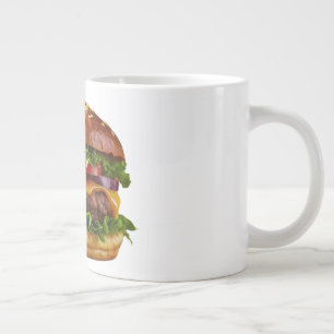 SlipperyJoe's mouthwatering cheeseburger crispy ba Large Coffee Mug
