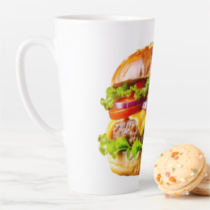 SlipperyJoe's mouthwatering cheeseburger crispy ba Latte Mug