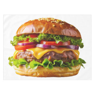 SlipperyJoe's mouthwatering cheeseburger crispy ba Tablecloth