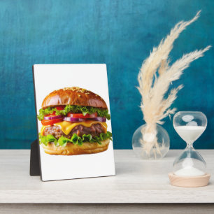 SlipperyJoe's mouthwatering stacked hamburger thic Plaque