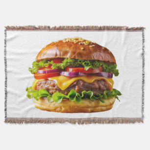 SlipperyJoe's mouthwatering stacked hamburger thic Throw Blanket