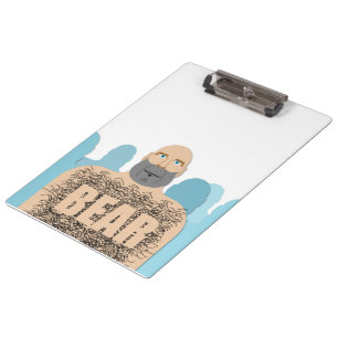 SlipperyJoe's muscular bald bear man stylised cart Clipboard