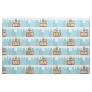 SlipperyJoe's muscular bald bear man stylised cart Fabric