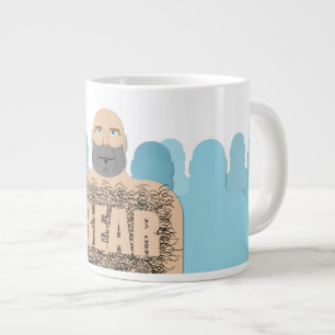 SlipperyJoe's muscular bald bear man stylised cart Large Coffee Mug