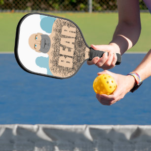 SlipperyJoe's muscular bald bear man stylised cart Pickleball Paddle