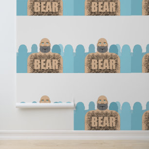 SlipperyJoe's muscular bald bear man stylised cart Wallpaper