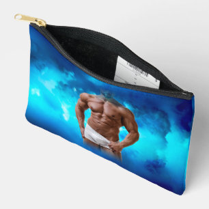 SlipperyJoe's muscular bearded man shirtless sixpa Accessory Pouch