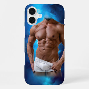 SlipperyJoe's muscular bearded man shirtless sixpa iPhone 16 Plus Case