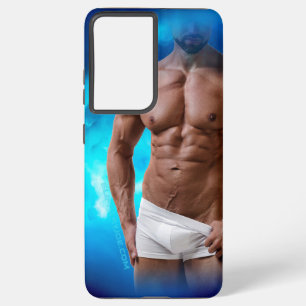 SlipperyJoe's muscular bearded man shirtless sixpa Samsung Galaxy Case