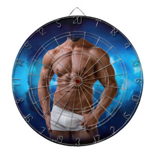 SlipperyJoe's muscular bearded man white underwear Dartboard