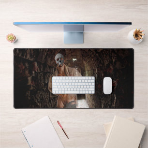 SlipperyJoe's muscular ghost stone dimly lit tunne Desk Mat