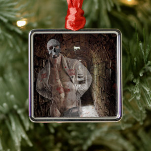 SlipperyJoe's muscular ghost stone dimly lit tunne Metal Ornament
