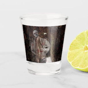 SlipperyJoe's muscular ghost stone dimly lit tunne Shot Glass