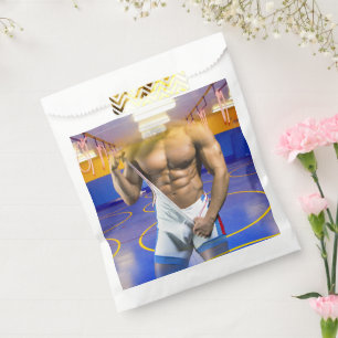 SlipperyJoe's muscular man bulge six-pack gym trai Favour Bag