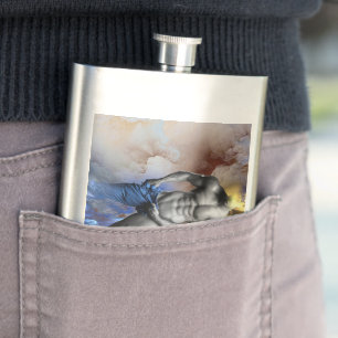 SlipperyJoe's muscular man physique steamy shirtle Hip Flask