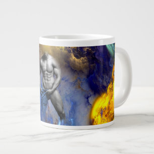 SlipperyJoe's muscular man physique steamy shirtle Large Coffee Mug