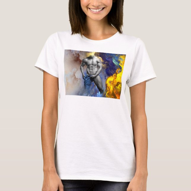 SlipperyJoe's muscular man physique steamy shirtle T-Shirt (Front)