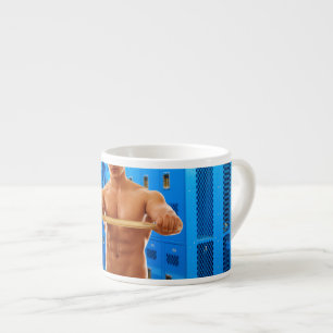 SlipperyJoe's muscular man shirtless chest 6-pack  Espresso Cup