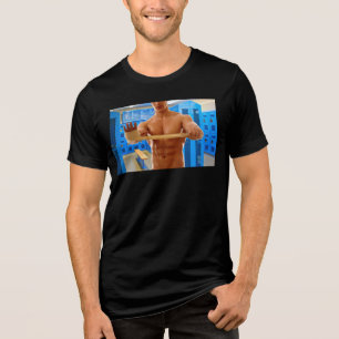 SlipperyJoe's muscular man shirtless chest 6-pack Tri-Blend Shirt