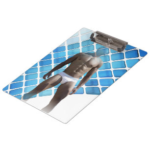 SlipperyJoe's muscular man six-pack abs white unde Clipboard
