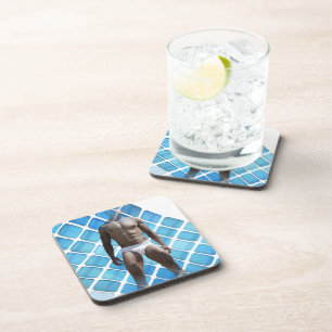 SlipperyJoe's muscular man six-pack abs white unde Coaster