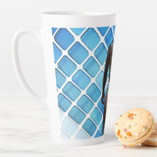 SlipperyJoe's muscular man six-pack abs white unde Latte Mug