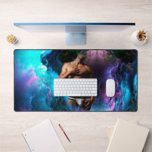 SlipperyJoe's muscular man underwear bulge cosmic Desk Mat