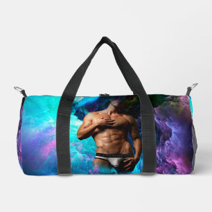 SlipperyJoe's muscular man underwear bulge cosmic Duffle Bag