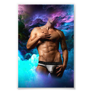 SlipperyJoe's muscular man underwear bulge cosmic  Photo Print