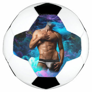 SlipperyJoe's muscular man underwear bulge cosmic Soccer Ball