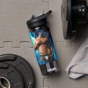 SlipperyJoe's muscular man underwear bulge cosmic Water Bottle
