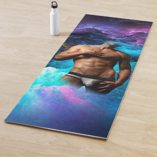 SlipperyJoe's muscular man underwear bulge cosmic  Yoga Mat