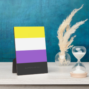SlipperyJoe's Nonbinary Pride Flag gay gifts LGBTQ Plaque