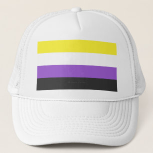SlipperyJoe's Nonbinary Pride Flag gay gifts LGBTQ Trucker Hat