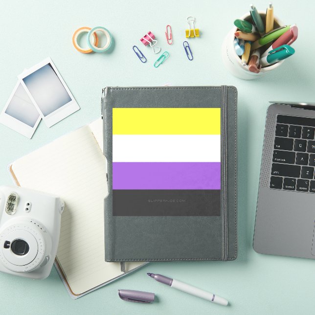 SlipperyJoe's Nonbinary Pride Flag yellow white pu (iPad Cover)
