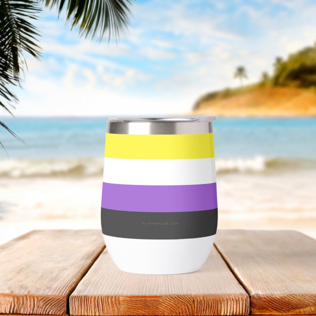 SlipperyJoe's Nonbinary Pride Flag yellow white pu (Beach)