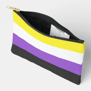 SlipperyJoe's Nonbinary Pride Flag yellow white pu Accessory Pouch