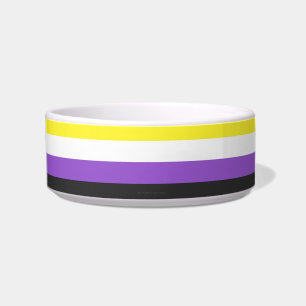 SlipperyJoe's Nonbinary Pride Flag yellow white pu Bowl