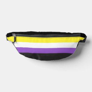 SlipperyJoe's Nonbinary Pride Flag yellow white pu Bum Bags