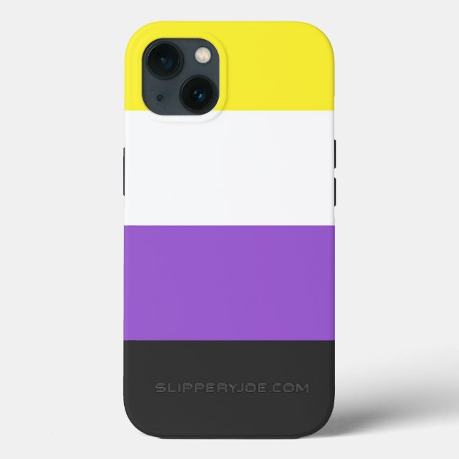 SlipperyJoe's Nonbinary Pride Flag yellow white pu Case-Mate iPhone Case (Back)