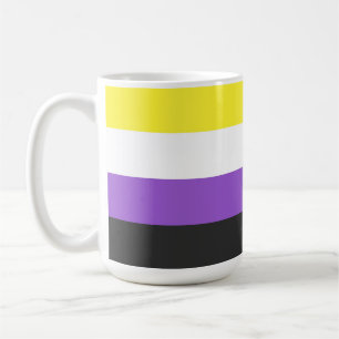 SlipperyJoe's Nonbinary Pride Flag yellow white pu Coffee Mug