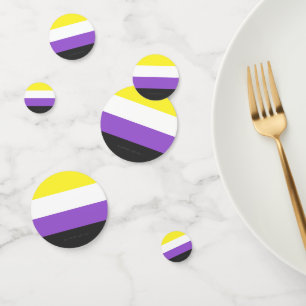 SlipperyJoe's Nonbinary Pride Flag yellow white pu Confetti